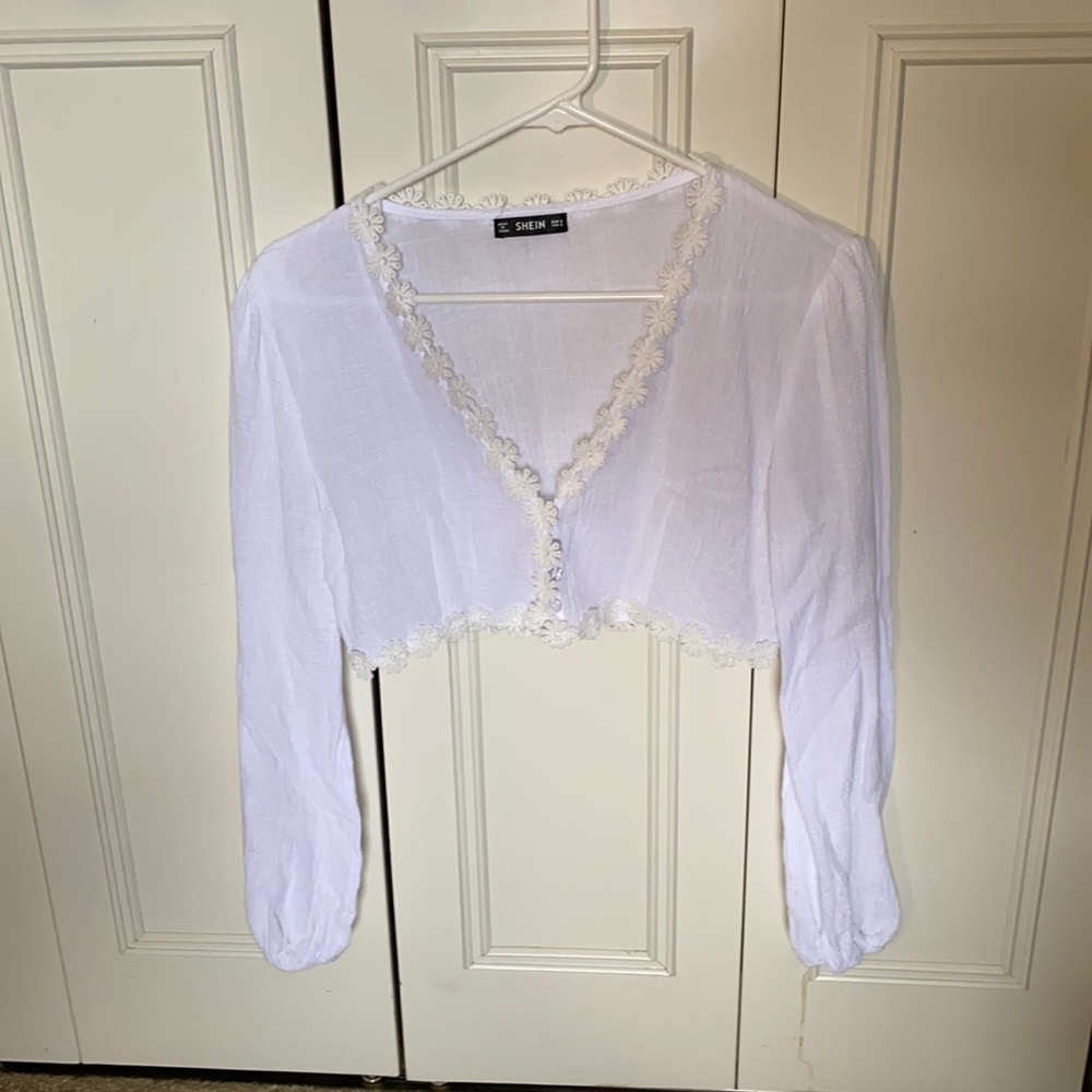 Shein white size small shirt/coverup